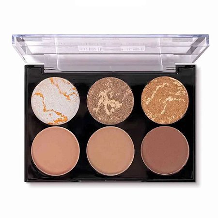 TRIO DE ILUMINADOR, BRONZER E CONTORNO STROBE&GLOW SP348 SP COLORS