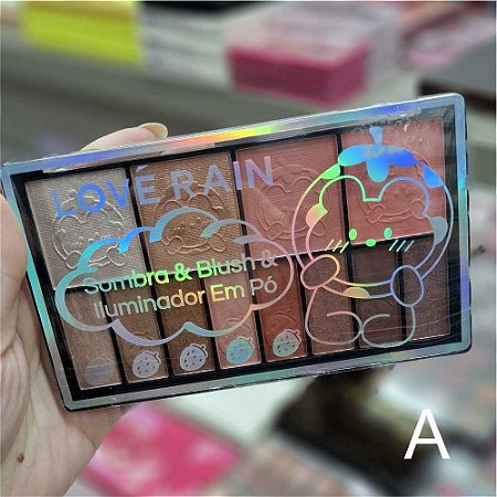 PALETA DE SOMBRA, BLUSH E ILUMINADOR LR9127 LOVÉ RAIN