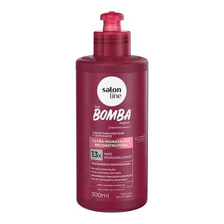 CREME DE PENTEAR S.O.S BOMBA ULTRA-HIDRATAÇÃO RECONSTRUTORA 300ML 32422 SALON LINE