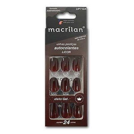 UNHAS POSTIÇAS AUTOCOLANTES AMENDOADO LICOR UP710A MACRILAN