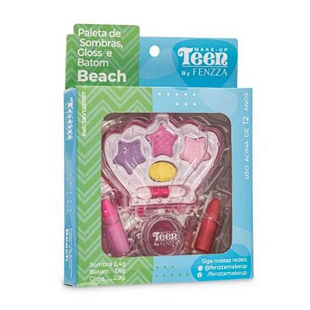 PALETA DE SOMBRA, GLOSS E BATOM TEEN SKV12011157 FENZZA