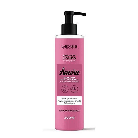SABONETE LIQUIDO CORPO E ROSTO AMORA 200ML LABORENE