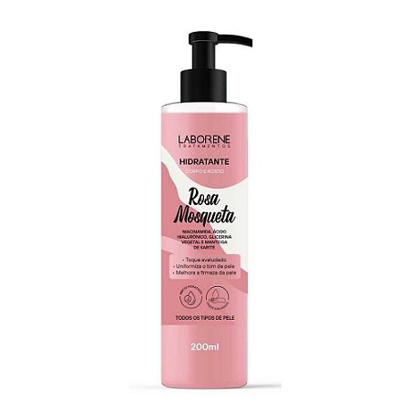 HIDRATANTE CORPO E ROSTO ROSA MOSQUETA 200ML LABORENE
