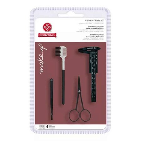 KIT DESIGN DE SOBRANCELHAS 4 PEÇAS BC-320 MUNDIAL