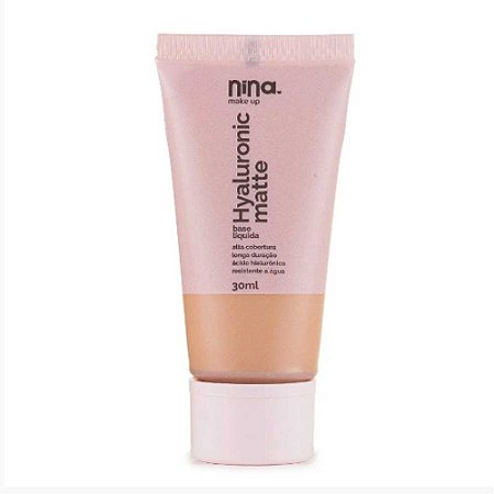 BASE LÍQUIDA HYALURONIC MATTE COR 4 NINA MAKEUP