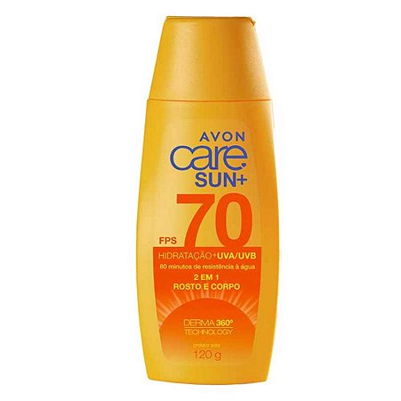 PROTETOR SOLAR CARE SUN+ FPS 70 2 EM 1 ROSTO E CORPO 120G AVON