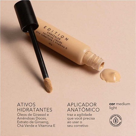 CORRETÍVO LÍQUIDO CONCEALER MEDIUM LIGHT 15G OCÉANE