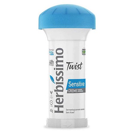 DESODORANTE EM CREME TWIST SENSITIVE 45G HERBÍSSIMO