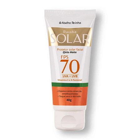 PROTETOR SOLAR FACIAL ANTIOLEOSIDADE FPS 70 40G ABELHA RAINHA