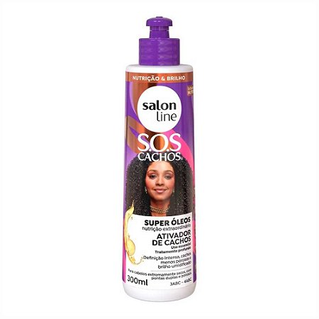 ATIVADOR DE CACHOS  SOS CACHOS SUPER ÓLEOS 300ML 34509 SALON LINE