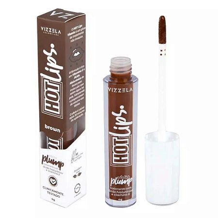 GLOSS HOT LIPS BROWN EFEITO PLUMP VZ93 VIZZELA