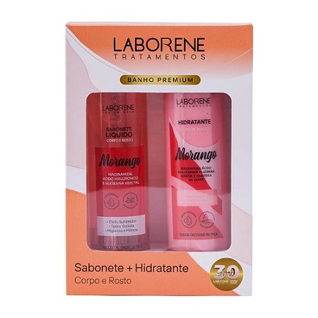 KIT PRESENTE BANHO PREMIUM 2 ITENS MORANGO LABORENE