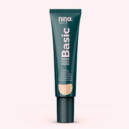 BASE LÍQUIDA MATTE BASIC COR 1 NINA MAKEUP