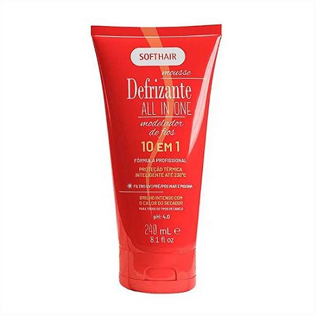 MOUSSE DEFRIZANTE ALL IN ONE COM PROTEÇÃO TÉRMICA 240ML SOFTHAIR