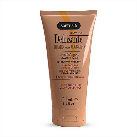 MOUSSE DEFRIZANTE TUTANO COM QUERATINA TERMOPROTETOR 240ML SOFTHAIR