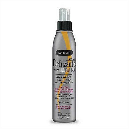 SPRAY DEFRIZANTE TERMOPROTETOR COM QUERATINA 140ML SOFTHAIR