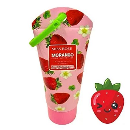 CREME PARA MÃOS MORANGO 60ML MISS RÔSE