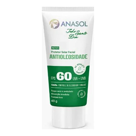 PROTETOR SOLAR FACIAL ANTIOLEOSIDADE 40G FPS 60 3000 ANASOL