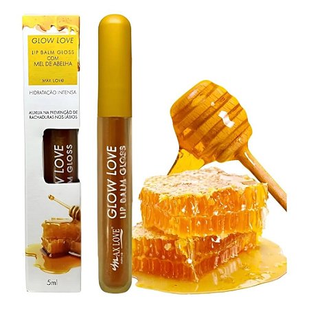 LIP BALM GLOSS COM MEL DE ABELHA MEL 421 GLOW LOVE MAX LOVE