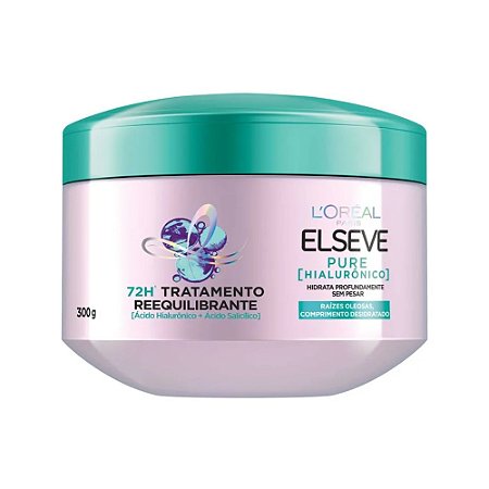 MÁSCARA DE TRATAMENTO REEQUILIBRANTE PURE HIALURÔNICO 300G ELSEVE L'ORÉAL