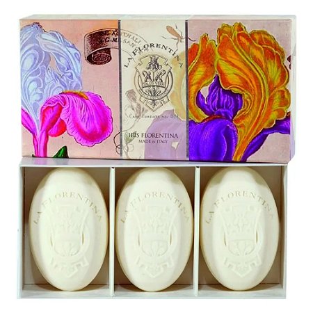 CAIXA 3 SABONETES EM BARRA IRIS FLORENTINA 1636 LA FLORENTINA