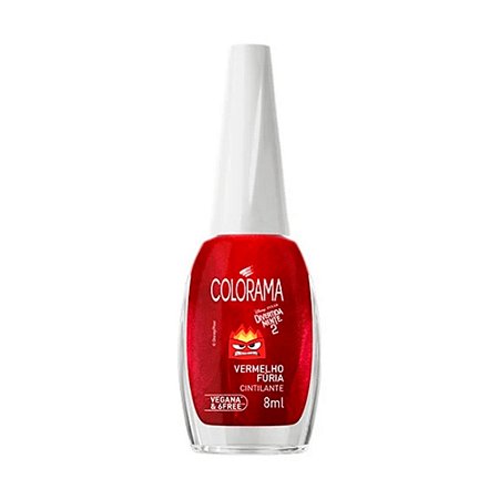 ESMALTE CINTILANTE DIVERTIDAMENTE 2 VERMELHO FÚRIA COLORAMA