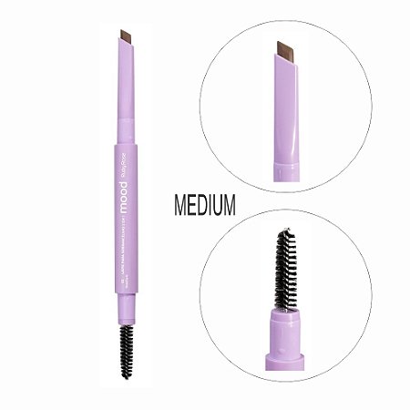 LÁPIS PARA SOBRANCELHAS 2 EM 1 MOOD 02 MEDIUM HB-518-2 RUBY ROSE