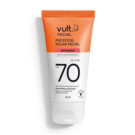 PROTETOR SOLAR FACIAL ANTISSINAIS FPS 70 40ML VULT