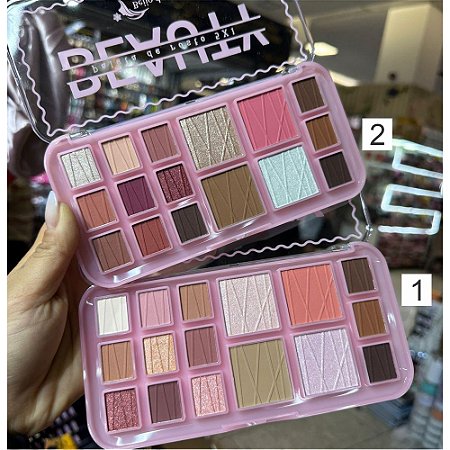 PALETA DE SOMBRAS, BLUSH, ILUMINADOR E CONTORNO BEAUTY BN7007 BEIJO DE NEVE