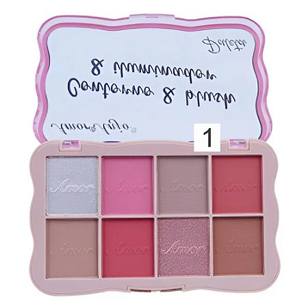 PALETA DE BLUSH, CONTORNO E ILUMINADOR AM-MI009 AMOR ANJO