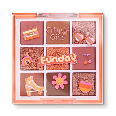 PALETA DE SOMBRAS 9 CORES FUNDAY B CG333 CITY GIRLS