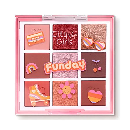 PALETA DE SOMBRAS 9 CORES FUNDAY A CG333 CITY GIRLS