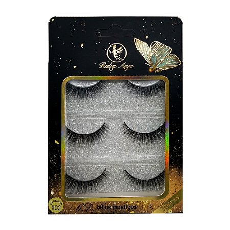CÍLIOS POSTIÇOS 3 PARES X03 RA-456 RUBY ANJO
