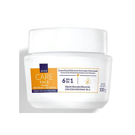CREME FACIAL HIDRATANTE ILUMINADOR VITAMINADO 6 EM 1 100G AVON