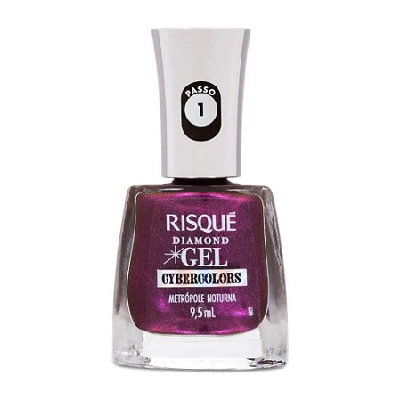 ESMALTE METALIZADO DIAMOND GEL CYBERCOLORS METRÓPOLE NOTURNA RISQUÉ