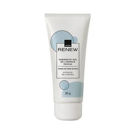 SABONETE GEL LIMPEZA FACIAL RENEW COM EXTRATO DE CARVÃO 30G AVON