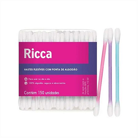 COTONETES  HASTES FLEXÍVEIS 150 UNIDADES 3244 RICCA
