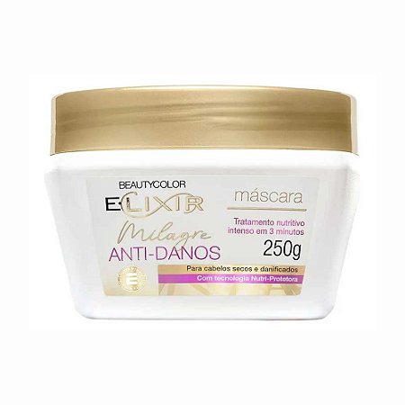 MÁSCARA CAPILAR ELIXIR MILAGRE ANTI-DANOS 250G BEAUTYCOLOR