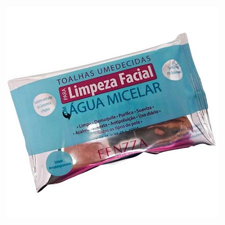 TOALHAS UMEDECIDAS LIMPEZA FACIAL COM ÁGUA MICELAR FZ51021 FENZZA