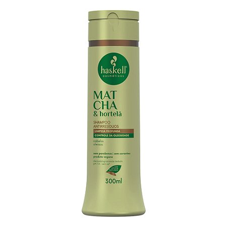 SHAMPOO MATCHA E HORTELÃ ANTIRRESÍDUOS 300ML HASKELL