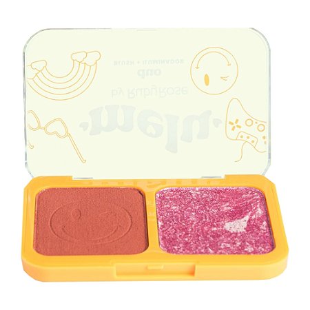 DUO BLUSH E ILUMINADOR RR-1002-2 MELU RUBY ROSE