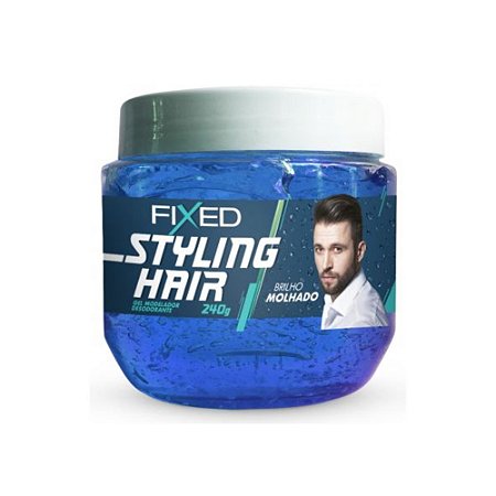 GEL MODELADOR  BRILHO MOLHADO AZUL STYLING HAIR 240G FIXED