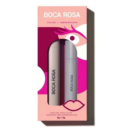 KIT MÁSCARA DE CÍLIOS + MÁSCARA PARA SOBRANCELHAS BOCA ROSA