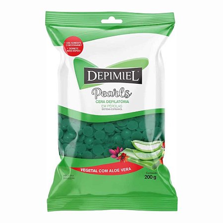 CERA DEPILATÓRIA EM PÉROLAS ALOE VERA 1185 200G DEPIMIEL