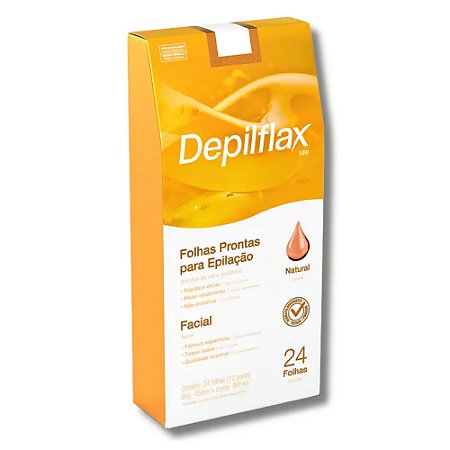 FOLHAS PRONTAS PARA EPILAÇÃO FACIAL NATURAL 24 FOLHAS DEPILFLAX