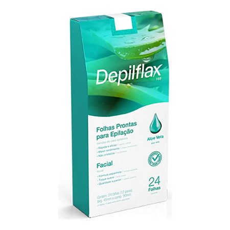 FOLHAS PRONTAS PARA EPILAÇÃO CORPORAL ALOE VERA 20 FOLHAS DEPILFLAX