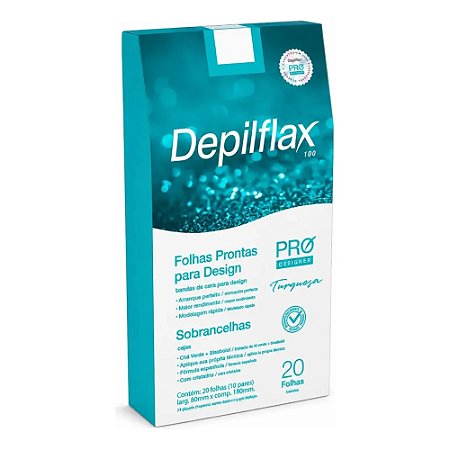 FOLHAS PRONTAS PARA DESIGN SOBRANCELHAS TURQUESA 20 FOLHAS DEPILFLAX