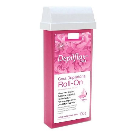 CERA EPILATÓRIA ROLL-ON ROSA 100G DEPILFLAX