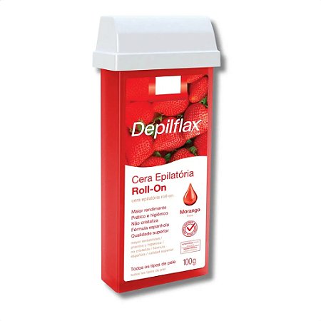 CERA EPILATÓRIA ROLL-ON MORANGO 100G DEPILFLAX