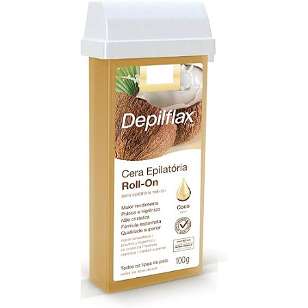 CERA EPILATÓRIA ROLL-ON COCO 100G DEPILFLAX
